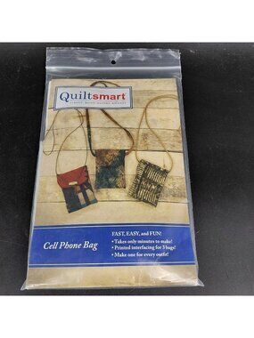 Quiltsmart Cell Phone Bag Sewing Pattern Kit Interfacing 3 Bags Strap Cording
